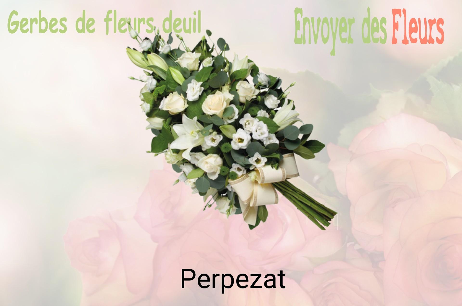 Gerbe de fleurs de deuil livrée à Perpezat